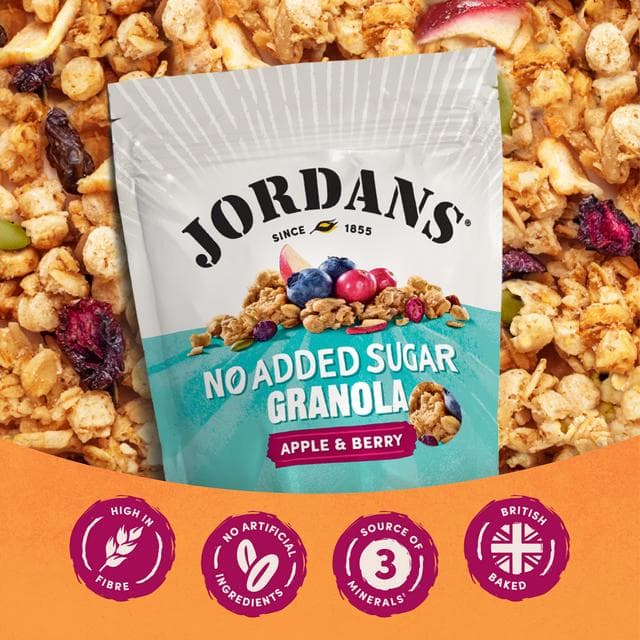 Jordans No Added Sugar Apple & Berry Granola Breakfast Cereal 425g - gallery image 2