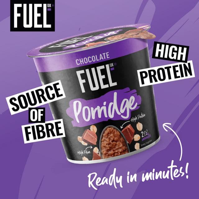FUEL 10K High Protein Chocolate Porridge Oat Cereal Pot 70g - gallery image 2