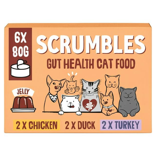 Scrumbles Meat Selection in Jelly Wet Cat Food 6 x 80g - gallery image 1