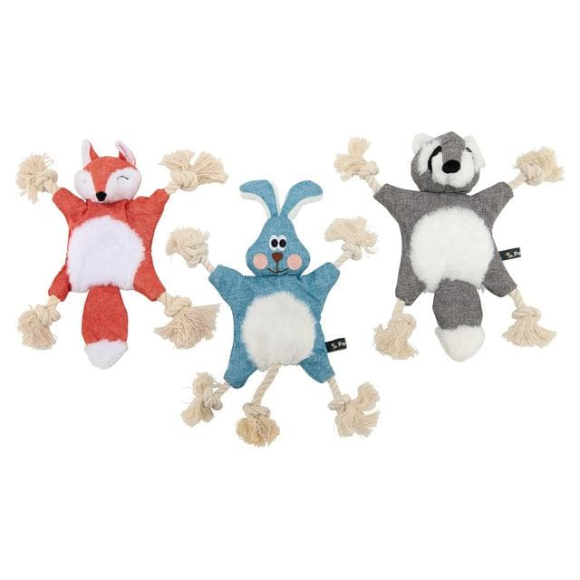 Petface Mixed Crinkle Animals Plush & Rope Dog Toys - gallery image 1