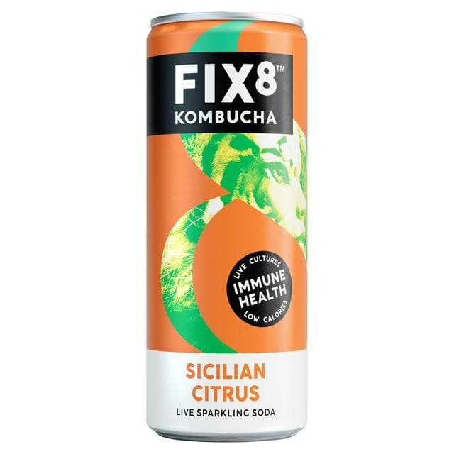 Fix8 Kombucha Sicilian Citrus Live Sparkling Soda 25cl - gallery image 1