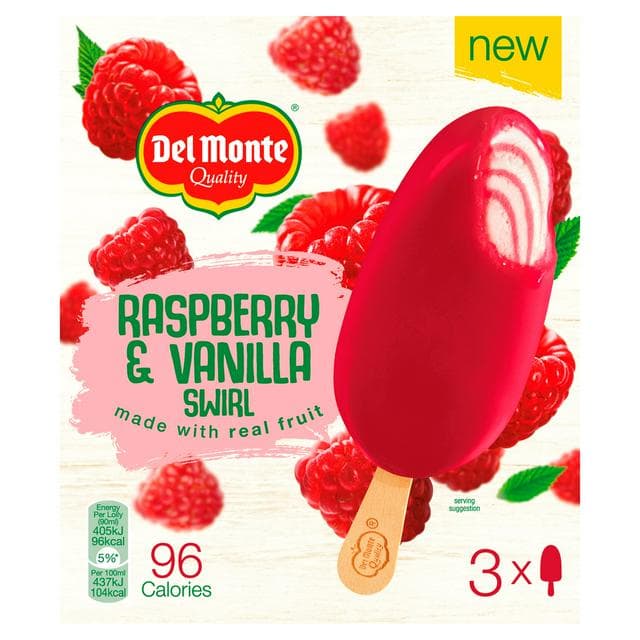 Del Monte Raspberry & Vanilla Swirl 3x90ml - gallery image 1