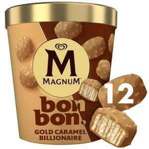 Magnum 12 x 17ml Bonbon Gold Caramel Billionaire Ice Cream Frozen Snack