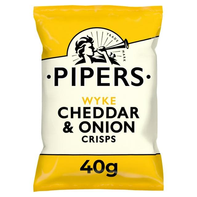 Pipers 40g Lye Cross Cheddar & Onion Crisps - gallery image 1