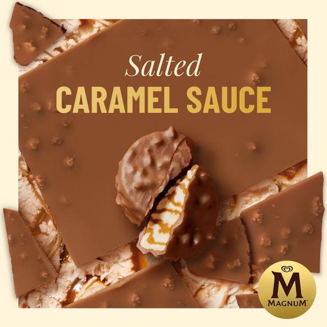 Magnum 12 x 17ml Bonbon Salted Caramel & Almond Ice Cream Frozen Snack - gallery image 2