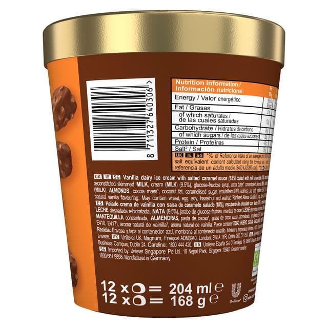 Magnum 12 x 17ml Bonbon Salted Caramel & Almond Ice Cream Frozen Snack - gallery image 6