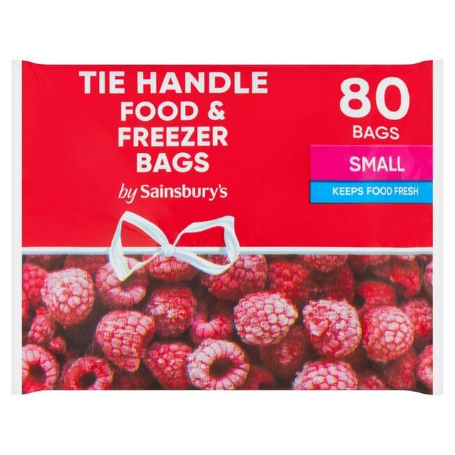 Sainsbury's Small Tie Handle Food & Freezer Bags x80 - gallery image 1