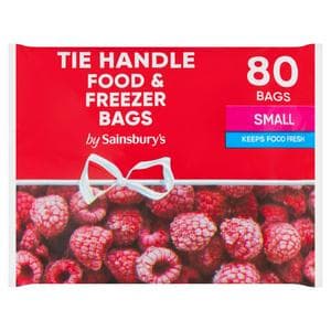 Sainsbury's Small Tie Handle Food & Freezer Bags x80