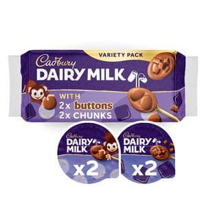 Cadbury Dairy Milk Buttons & Chunks Chocolate Desserts 4x75g