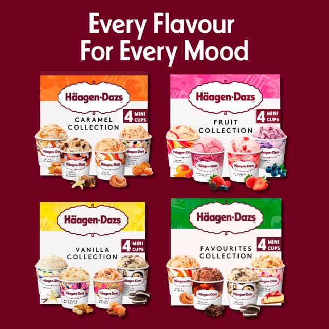 Haagen-Dazs Favourites Collection Ice Cream Minicups 4x95ml - gallery image 5