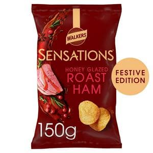 Walkers Sensations 150g Honey Glazed Roast Ham Sharing Crisps, Festive Edition