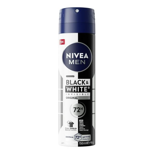 Nivea Men Black & White Invisible Original Anti Perspirant 150ml - gallery image 1
