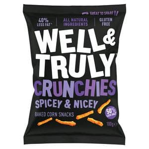 Well & Truly Crunchies Spicey & Nicey Baked Corn Snacks 100g