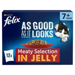 Felix As Good As it Looks Senior 7+ Meat in Jelly Wet Cat Food 12 x 85g