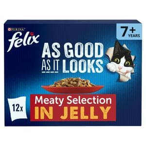 Felix As Good As it Looks Senior 7+ Meat in Jelly Wet Cat Food 12 x 85g