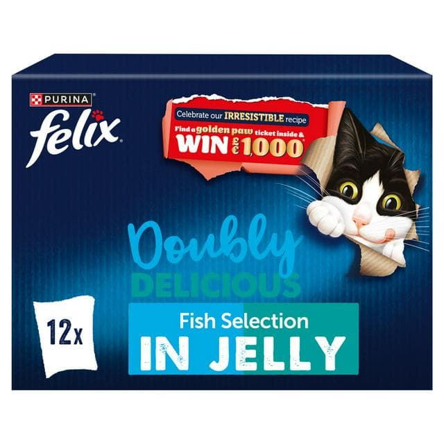 Felix Doubly Delicious Fish Selection in Jelly Wet Cat Food 12 x 85g - gallery image 1