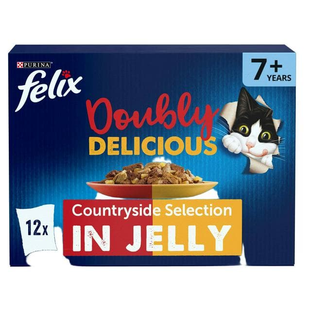 Felix Doubly Delicious Senior 7+ Countryside Selection in Jelly Wet Cat Food 12 x 85g - gallery image 1