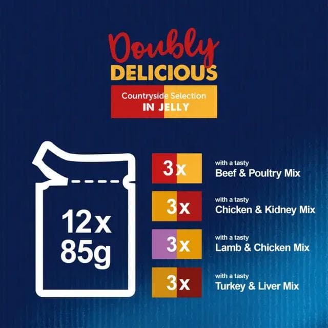 Felix Doubly Delicious Senior 7+ Countryside Selection in Jelly Wet Cat Food 12 x 85g - gallery image 5