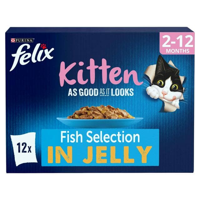 Felix As Good As it Looks Kitten Fish in Jelly Wet Cat Food 12 x 85g - gallery image 1