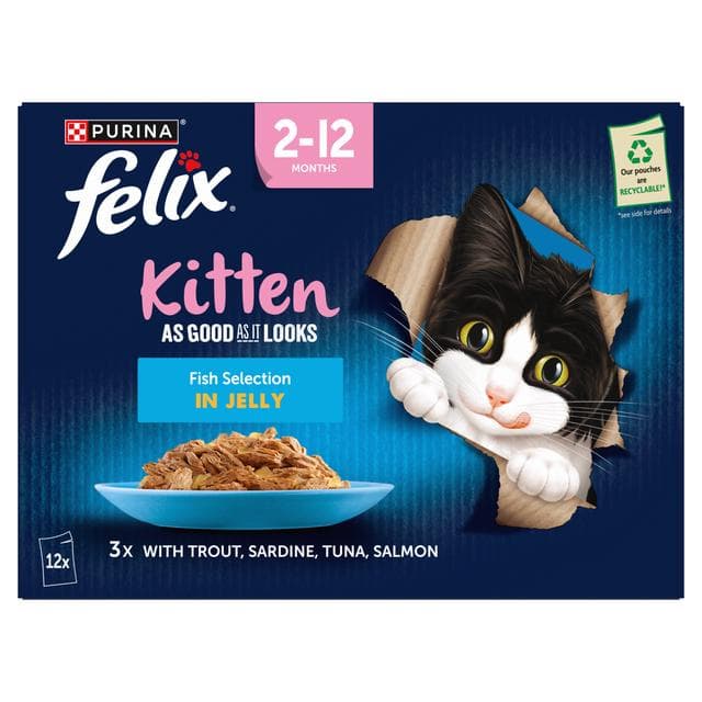 Felix As Good As it Looks Kitten Fish in Jelly Wet Cat Food 12 x 85g - gallery image 5