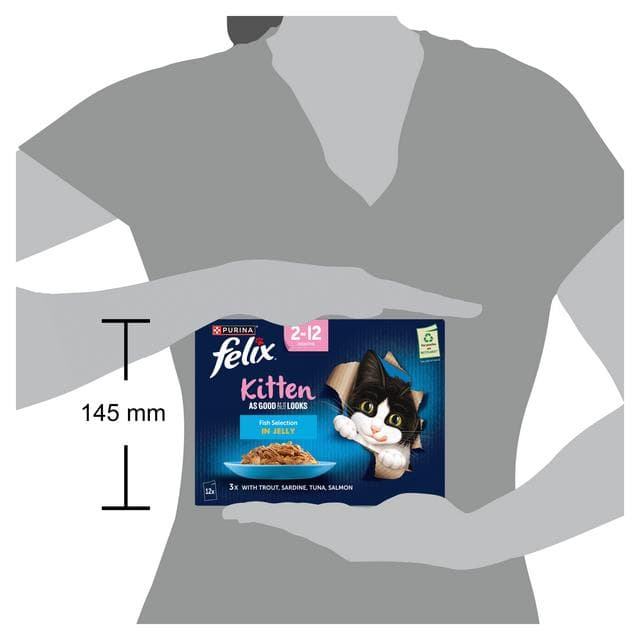 Felix As Good As it Looks Kitten Fish in Jelly Wet Cat Food 12 x 85g - gallery image 6