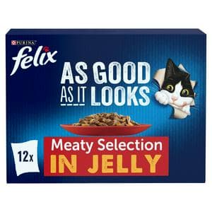 Felix As Good As it Looks Meaty Selection in Jelly Wet Cat Food 12 x 85g