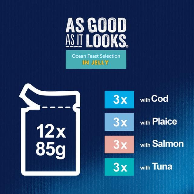 Felix As Good As it Looks Ocean Feasts Wet Cat Food 12 x 85g - gallery image 4
