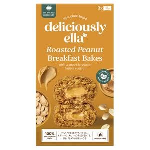 Deliciously Ella 3 x 50g Peanut Butter On the Go Multipack Breakfast Bakes