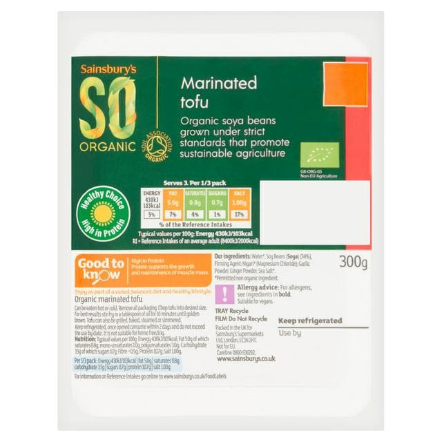 Sainsbury's Marinated Tofu, SO Organic 300g - gallery image 1