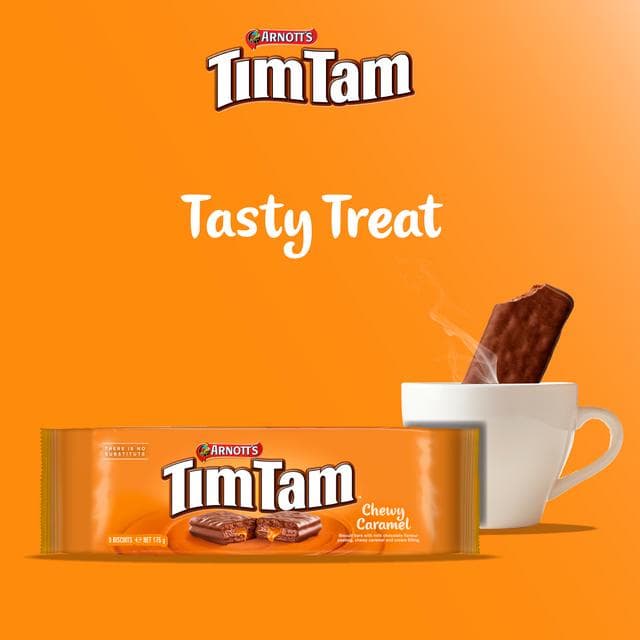 Arnott's Tim Tam 9 x Chewy Caramel Chocolatey Biscuit Bars 175g - gallery image 4
