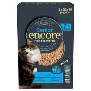 Encore Senior 7+ Fish Selection in Jelly Dry Cat Food 5 x 50g