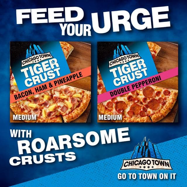 Chicago Town Tiger Crust Bacon, Ham & Pineapple Frozen Pizza 380g - gallery image 3