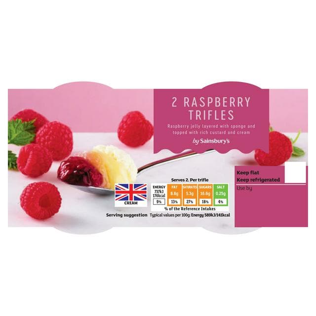 Sainsbury's Raspberry Trifles 2 x 125g - gallery image 1
