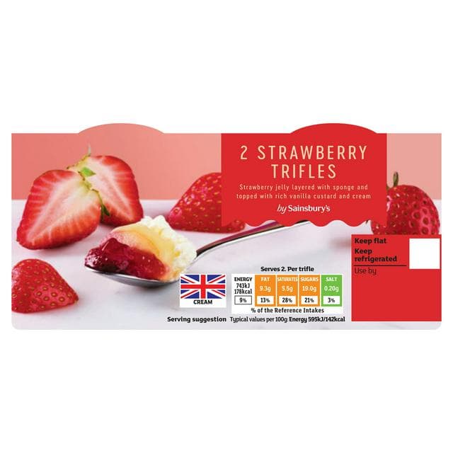 Sainsbury's Strawberry Trifles 2 x 125g - gallery image 1