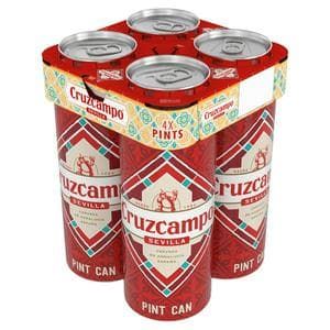 Cruzcampo Sevilla 4 x 568ml Lager Beer 4.4% ABV Pint Cans