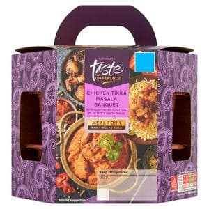 Sainsbury's Indian Chicken Tikka Masala Banquet Ready Meal For 1, Taste the Difference 525g