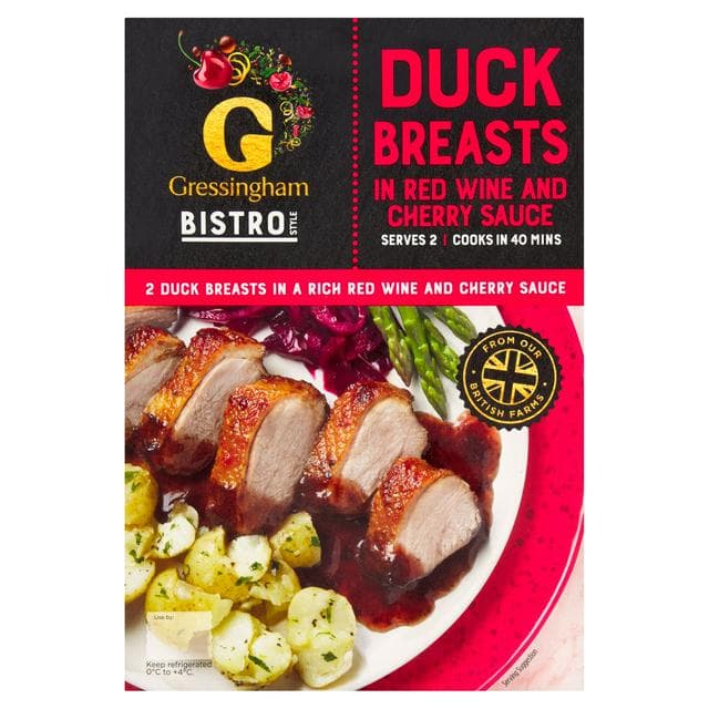 Gressingham Bistro Duck Breasts with Red Wine & Cherry Sauce x2 400g - gallery image 1