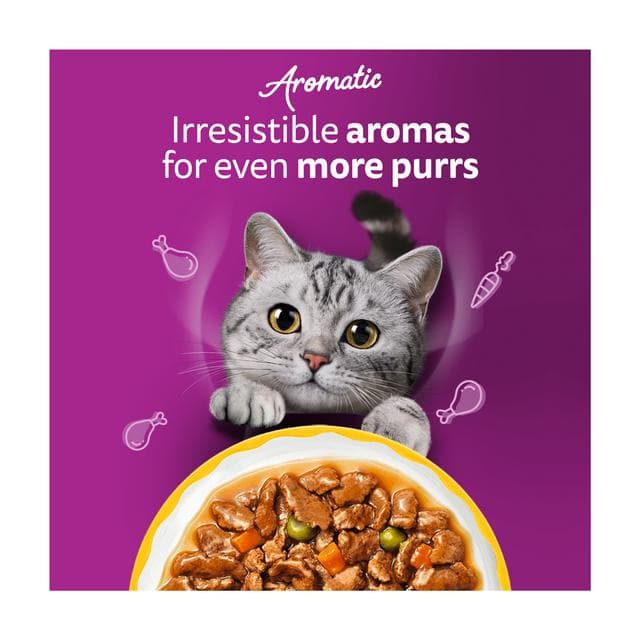 Whiskas 1+ Aromatic Purrfect Poultry Selection Wet Cat Food Pouches 12 x 85g - gallery image 6