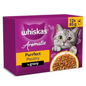 Whiskas 1+ Aromatic Purrfect Poultry Selection Wet Cat Food Pouches 12 x 85g