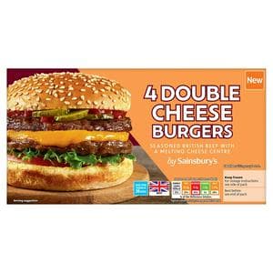 Sainsbury's Double Cheese Burgers x4 568g