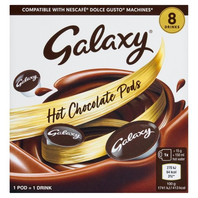 Galaxy Hot Chocolate Pods 8 x 15g - gallery image 1
