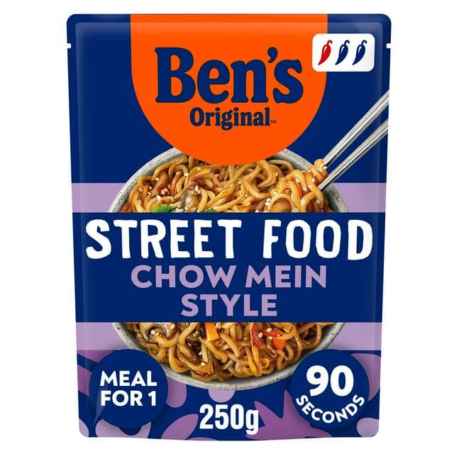 Ben's Original Street Food Chinese Chow Mein Noodles Ready Meal 250g - gallery image 1