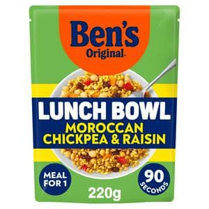 Ben's Original Lunch Bowl Moroccan Style Chickpea, Raisins, Bulgur Wheat & Long Grain Rice 220g