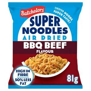 Batchelors Super Noodles Air Dried Low Fat BBQ Beef Flavour Instant Noodles 81g