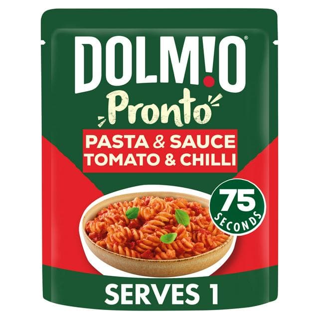 Dolmio Pronto 200g Tomato & Chilli Sauce Microwave Fusilli Pasta Ready Meal - gallery image 1