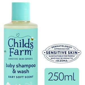 Childs Farm 250ml Baby Soft Scent Tear Free for Newborns & Sensitive Skin Baby Shampoo & Wash