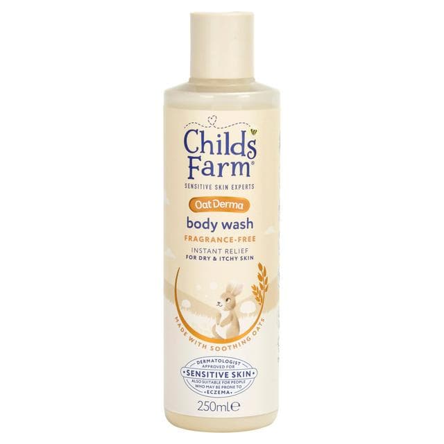 Childs Farm Oat Derma Body Wash Fragrance Free Sensitive Skin Baby Kids Shower Gel 250ml - gallery image 1