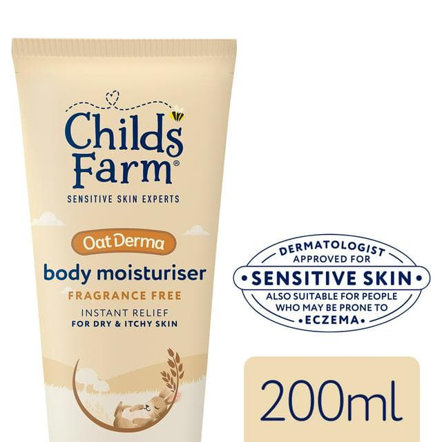 Childs Farm 200ml Oat Derma Fragrance Free for Babies, Kids & Sensitive Skin Body Moisturiser - gallery image 1