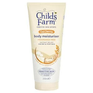 Childs Farm Oat Derma Body Moisturiser Fragrance Free Sensitive Skin Baby Kids Hydrating Formula 200ml