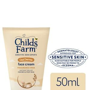 Childs Farm 50ml Oat Derma Fragrance Free for Babies, Kids & Sensitive Skin Face Cream